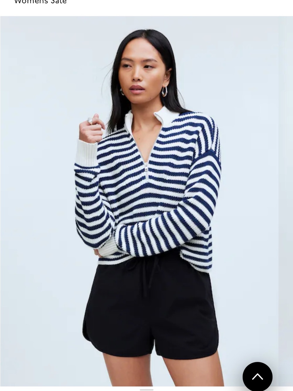 Madewell Ribbed Half-Zip Sweater in Stripe